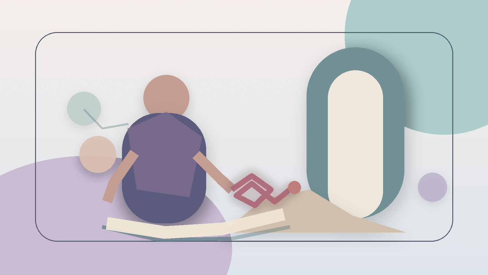 Affetme konusunda kişisel seçimi, güvenli sınırı ve duygusal mesafeyi anlatan metinsiz rafine pastel editorial illüstrasyon